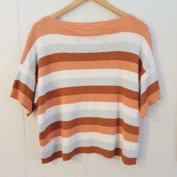 Madewell Boxy Sweater Tee | Striped | Cotton | Size L - Picture 9 of 9